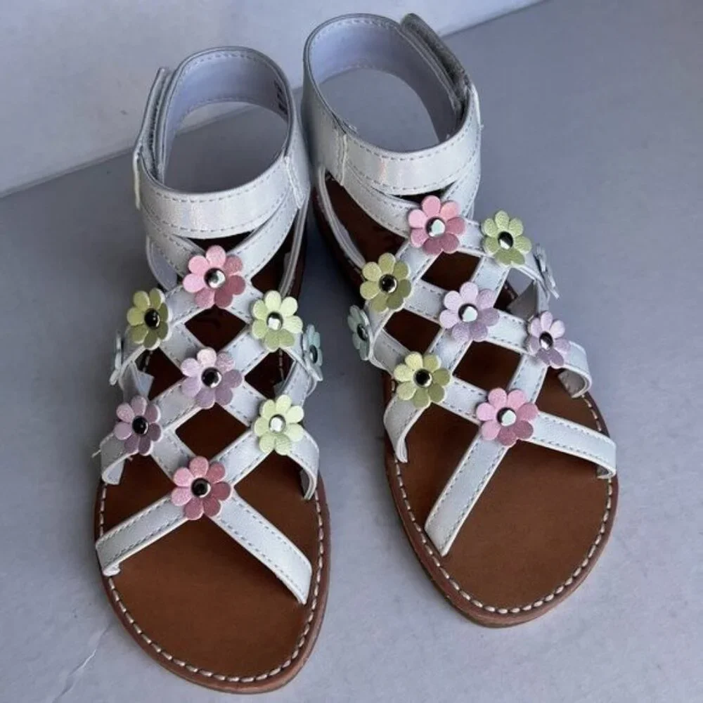 Rachel Shoes peony‎ white floral sandals
